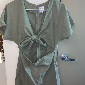 Princess Polly Kiss Land Tie Front Mini Dress